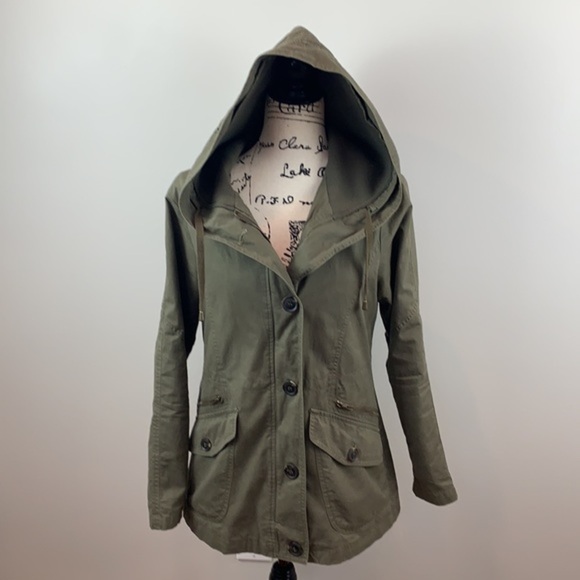 Love Tree Army Green Anorak Jacket Size Small - Picture 4 of 8